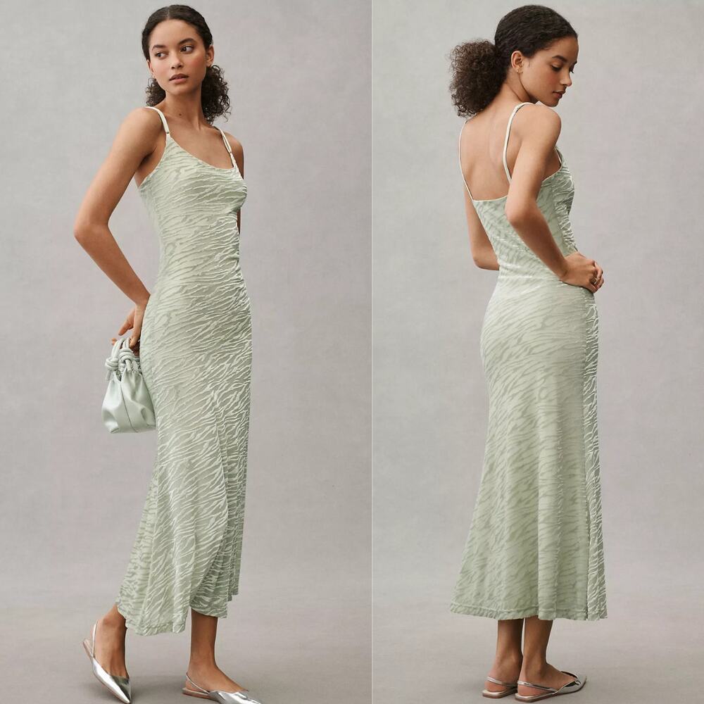EUC Anthropologie Bardot Burnout Fitted Midi Dress - Size 12
